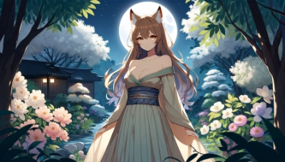 花咲く夜道