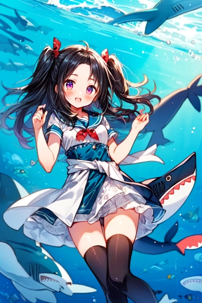 サメとうちの子★(4枚)