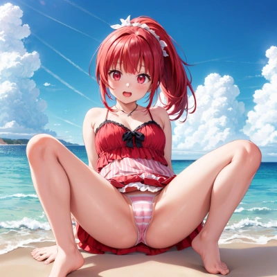 赤髪な娘のパンツ