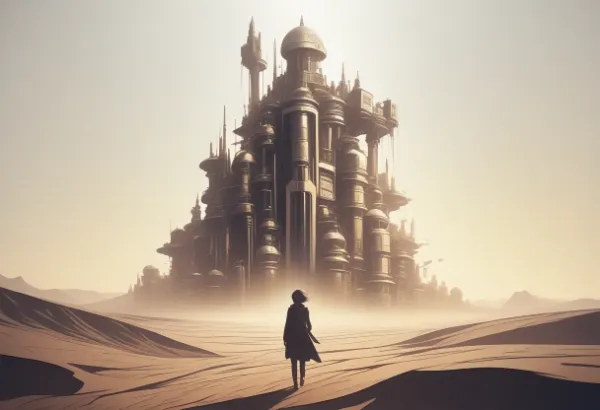 砂漠の幻塔に導かれる少女