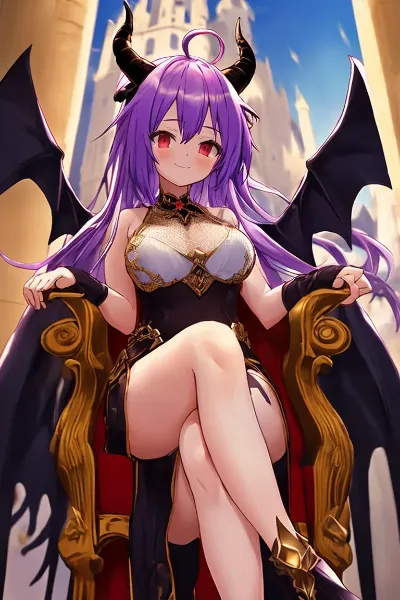 玉座に座る魔王様