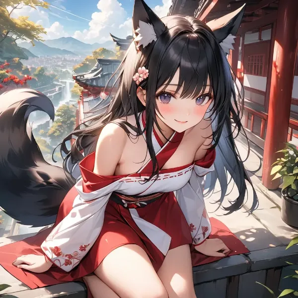 黒髪狐耳の女の子7