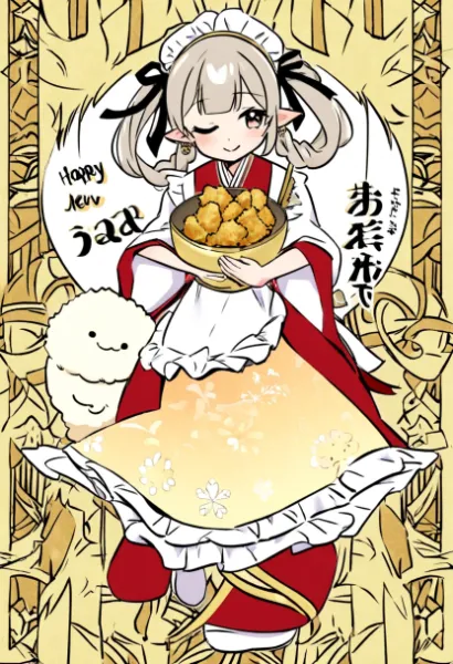 お正月の唐揚げエルフ(海老フライ)