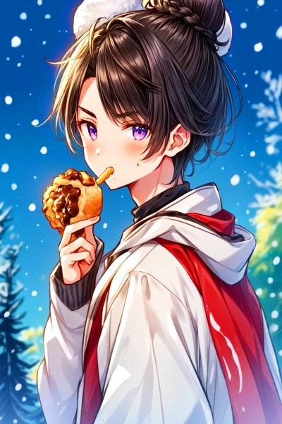 肉まんっぽいものと、黒髪短髪男性★(2枚)