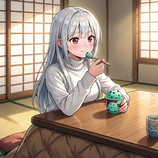 こたつでチョコミント