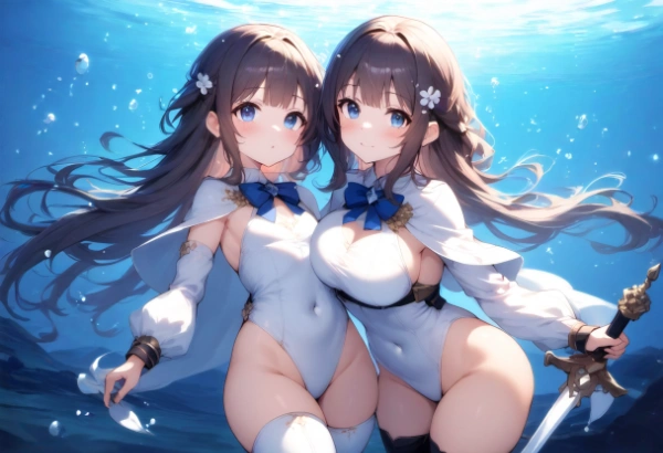 ※R18※（DALL-E3×Novel AI）即堕ち５コマの姉妹騎士