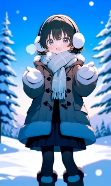 冬景色と女の子