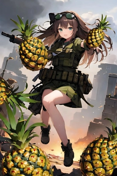 手榴弾を放り投げる女の子