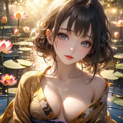 蓮池の幻想美人