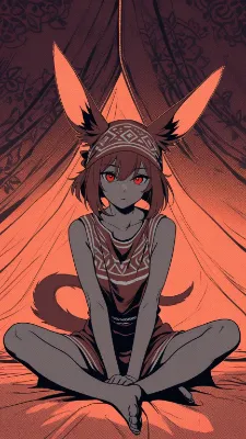 民族衣装の獣人女性