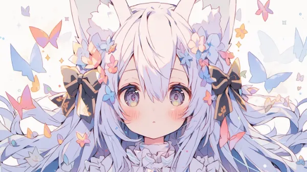 花の森に舞う白兎の少女