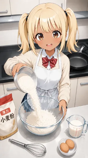 メリケン粉でパンケーキ！