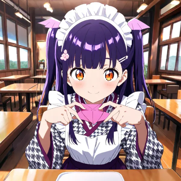 メイドさんと一緒に折り紙