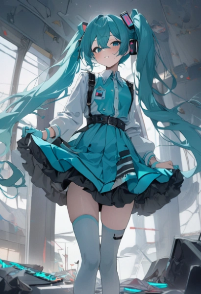 廃墟とミクちゃん