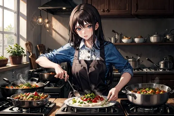 家庭料理を提供する看板シェフ