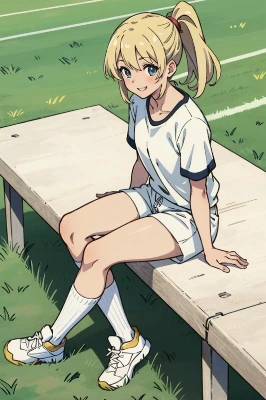金髪ポニーテール