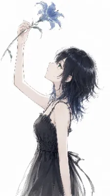 百合を見上げる