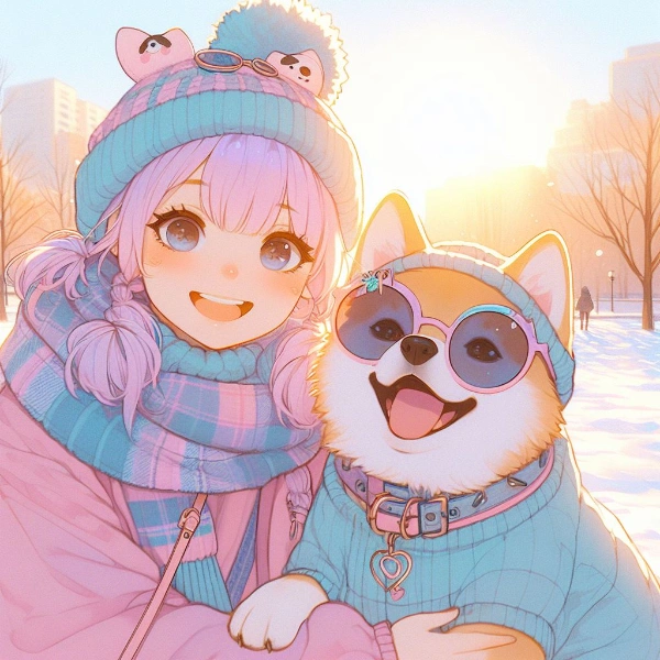 少女と犬
