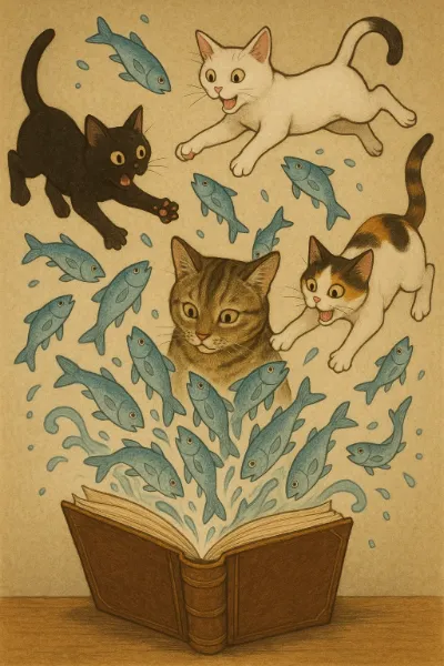 お魚の呪文を唱えた猫さん