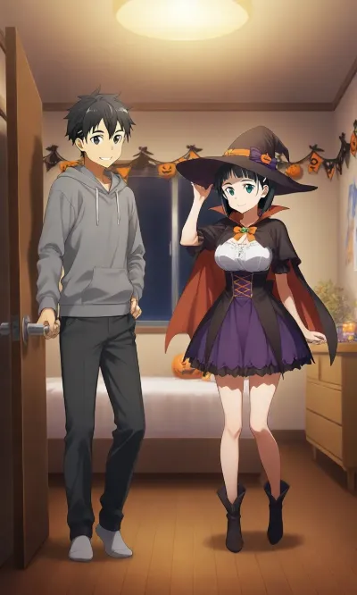 ハロウィン魔女の部屋訪問