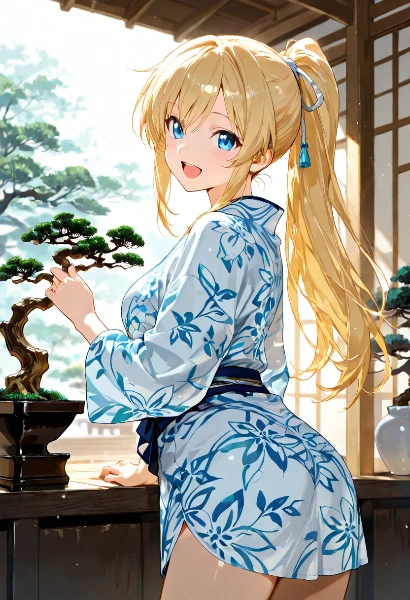 盆栽の秘密と夏の微笑み