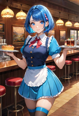 お仕事中の青髪さん