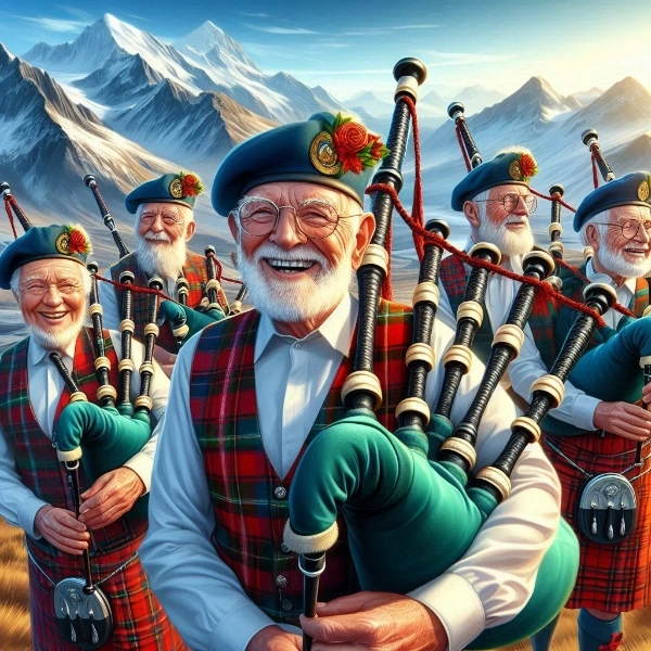 大自然とキルトのお爺たち