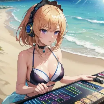 ビーチでライブパフォーマンス
