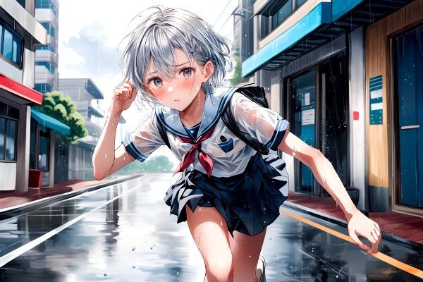 肘笠雨（ひじかさあめ）