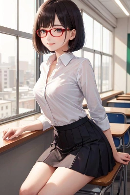 同級生の赤メガネ