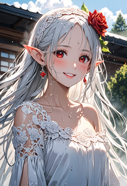 夏の雨上がりに咲くエルフの微笑み