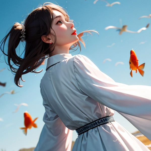 空飛ぶ金魚と少女