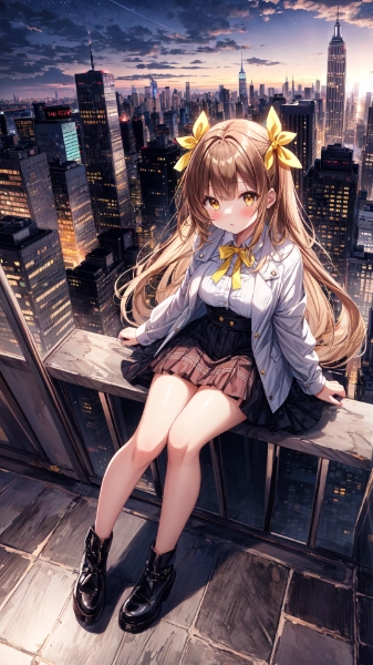 黄色いリボンの女の子