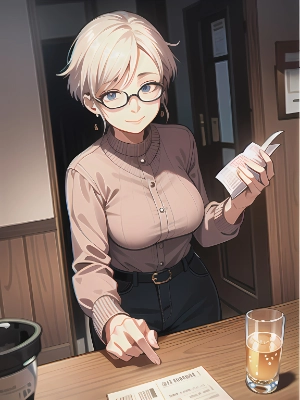 眼鏡の女性