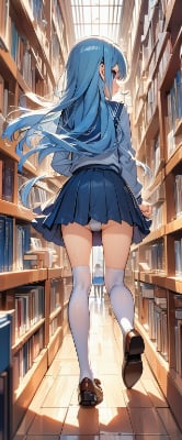 お昼の図書館
