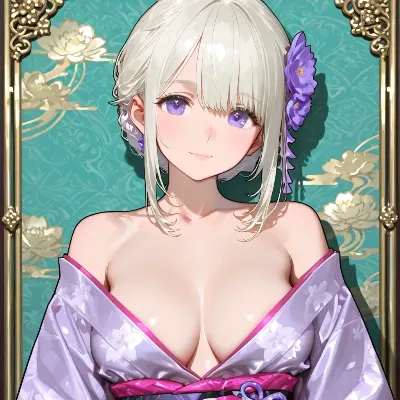 紫花の優雅な美女