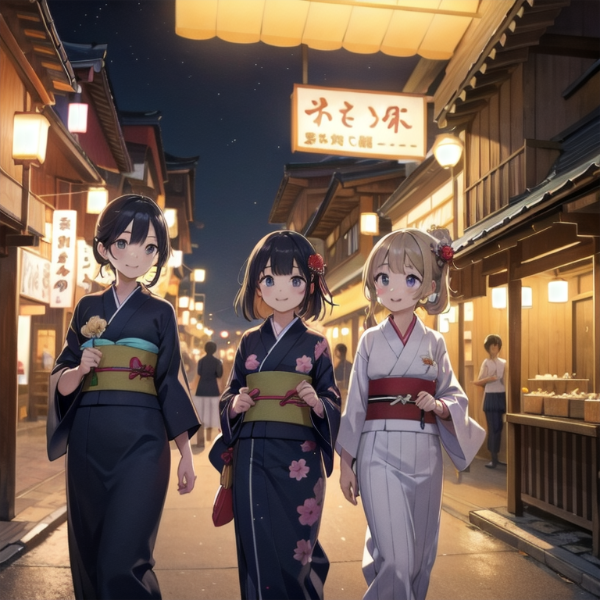 夕涼みに温泉街をお散歩