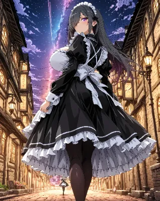 星降る夜のメイドの秘密の散歩