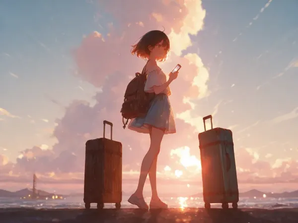 夕焼けの旅立ち