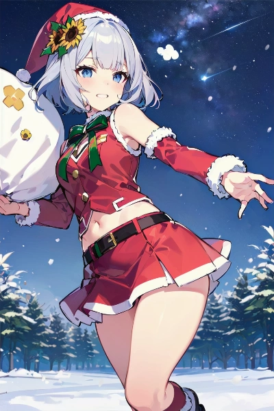 銀髪のサンタ娘