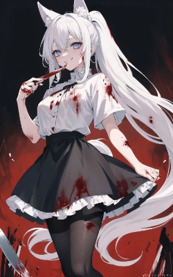血に染まった狼娘