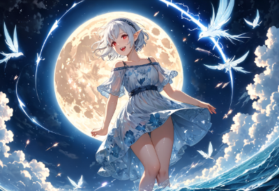 月に照らされるエルフ
