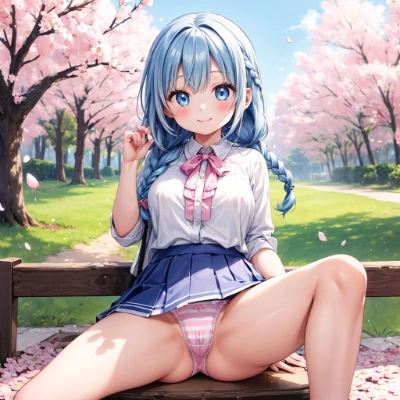 青髪な娘のパンツ