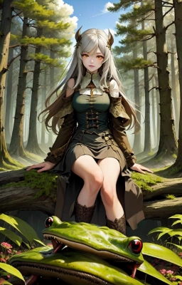 蛙に騎乗する魔王様