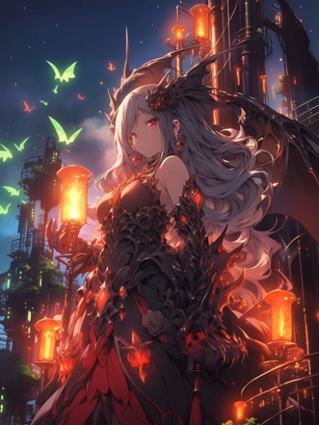 No.587 投稿作品MIX　バハムートガール✕夜の化学工場