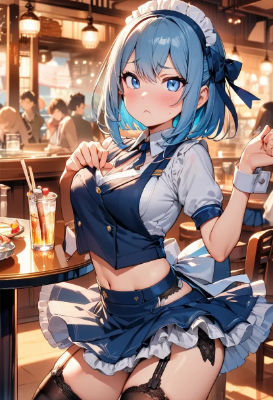 困ってる青髪さん