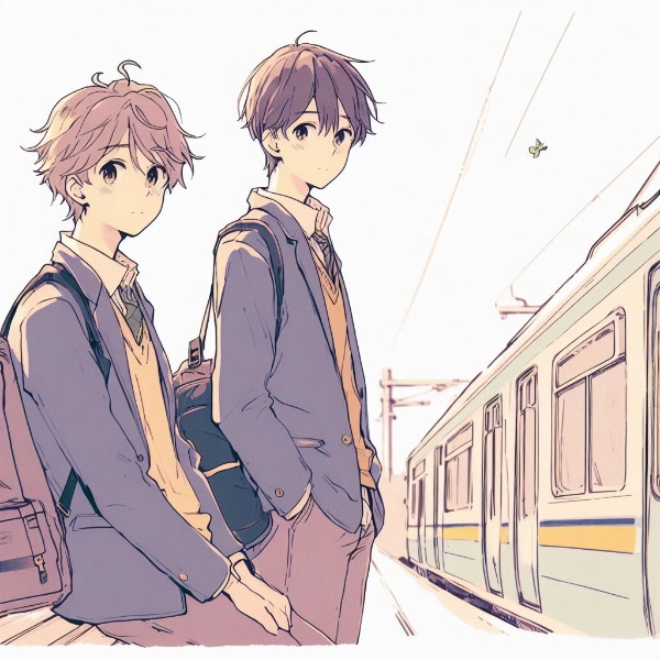 何か言いたげな男子2人詰め