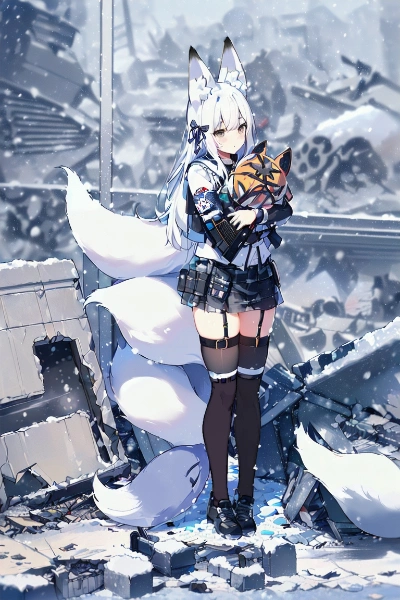 戦えそうな狐の女の子 喜んでるっぽい