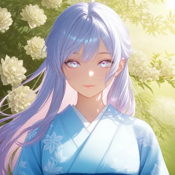 陽光に輝く花園の少女