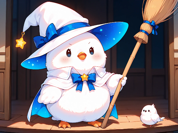 魔女さんのホウキだチュン